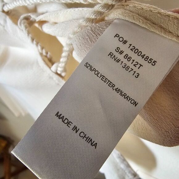 EUC DOE & RAE CREAM HALTER NECK LONG LINE SLEEVELESS TOP LACED SIDES SIZE L - Picture 9 of 11